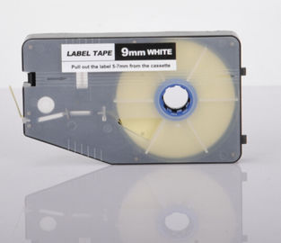 bande d'imprimante blanche de label de 9mm, cassette de bande aérospatiale d'identification de câble
