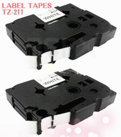 Noir compatible du P-Contact TZ-211 de frère sur bande blanche 6mm x 8m TZe-211 de label