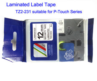 Noir compatible de bande de label et de ruban sur bande blanche TZ2-231 de la longueur 8m de la largeur 12mm