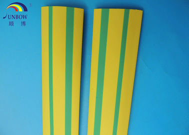 Tuyauterie de rétrécissement de la chaleur de polyoléfine de bande de vert jaune d'isolation/tube thermo-rétrécissable jaune et VW-1 vert ignifuge