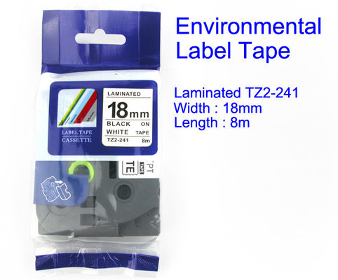 Noir stratifié de bande de label et de ruban sur le matériel TZ2-241 environnemental blanc