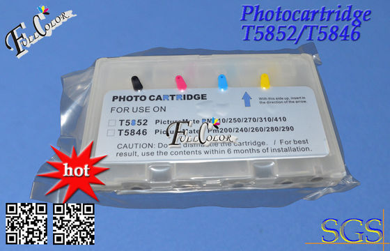 Couleurs rechargeables vides de la cartouche d'encre d'Epson T5846 t5852 K C M Y 4