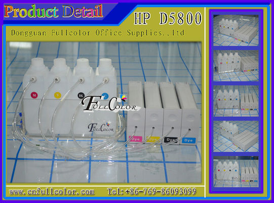 Système compatible de distribution BK C M Y 1000ML de CISS de grand format de HP81 HP Designjet D5800 par couleur