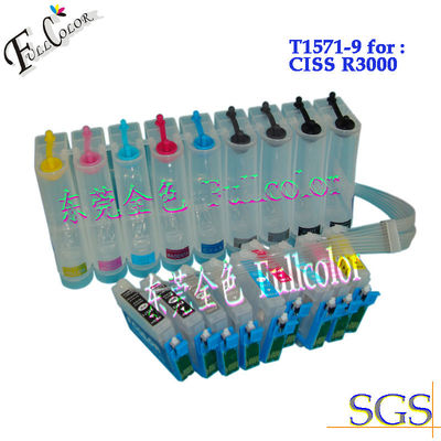 La pleine encre de colorant a rempli Epson T1571 - les couleurs continues 200ml du circuit d'alimentation d'encre de CISS T1579 9 chaque couleur