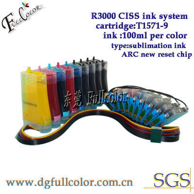 La pleine encre de colorant a rempli Epson T1571 - les couleurs continues 200ml du circuit d'alimentation d'encre de CISS T1579 9 chaque couleur